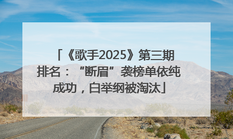 《歌手2025》第三期排名：“断眉”袭榜单依纯成功，白举纲被淘汰