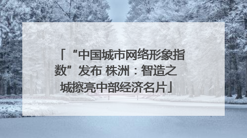 “中国城市网络形象指数”发布 株洲：智造之城擦亮中部经济名片