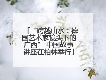 “跨越山水：德国艺术家镜头下的广西” 中国故事讲座在柏林举行