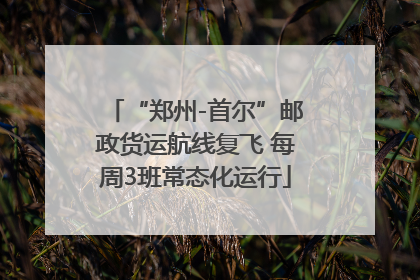 “郑州-首尔”邮政货运航线复飞 每周3班常态化运行