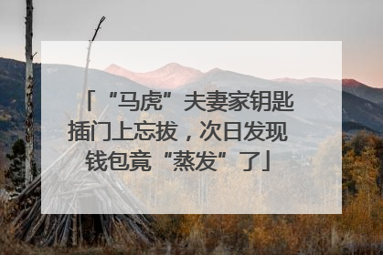 “马虎”夫妻家钥匙插门上忘拔，次日发现钱包竟“蒸发”了