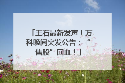 王石最新发声！万科晚间突发公告：“售股”回血！