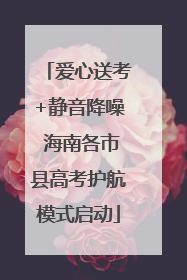 爱心送考+静音降噪 海南各市县高考护航模式启动