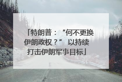 特朗普：“何不更换伊朗政权？” 以持续打击伊朗军事目标