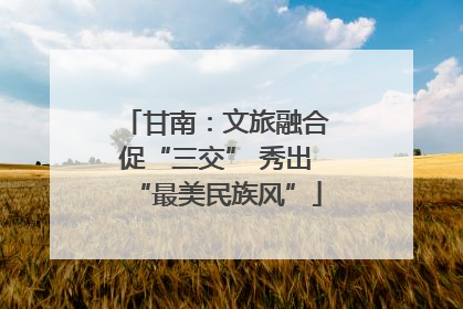 甘南：文旅融合促“三交” 秀出“最美民族风”