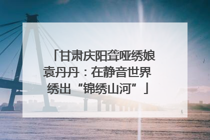 甘肃庆阳聋哑绣娘袁丹丹：在静音世界绣出“锦绣山河”