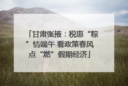 甘肃张掖：税惠“粽”情端午 看政策春风点“燃”假期经济
