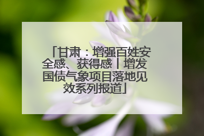 甘肃：增强百姓安全感、获得感丨增发国债气象项目落地见效系列报道