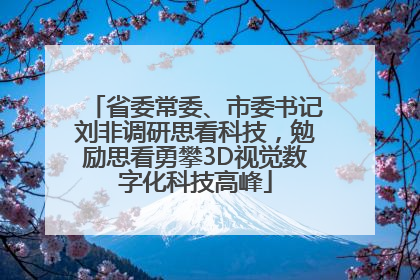 省委常委、市委书记刘非调研思看科技，勉励思看勇攀3D视觉数字化科技高峰