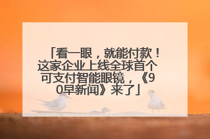 看一眼，就能付款！这家企业上线全球首个可支付智能眼镜，《90早新闻》来了