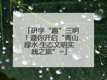 研学“趣”三明！邀你开启“青山绿水·生态文明实践之旅”~