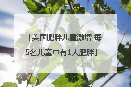 美国肥胖儿童激增 每5名儿童中有1人肥胖