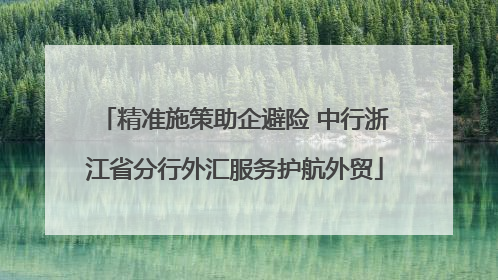精准施策助企避险 中行浙江省分行外汇服务护航外贸