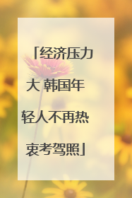 经济压力大 韩国年轻人不再热衷考驾照