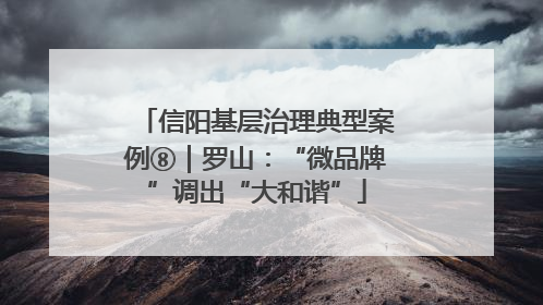 信阳基层治理典型案例⑧｜罗山：“微品牌”调出“大和谐”