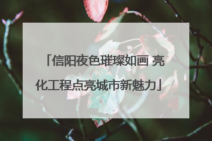 信阳夜色璀璨如画 亮化工程点亮城市新魅力