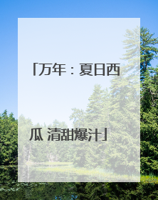 万年：夏日西瓜 清甜爆汁