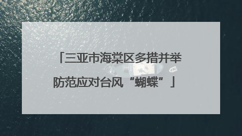 三亚市海棠区多措并举防范应对台风“蝴蝶”