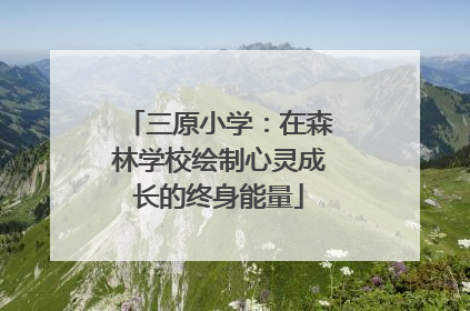 三原小学：在森林学校绘制心灵成长的终身能量