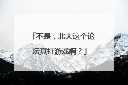不是，北大这个论坛真打游戏啊？