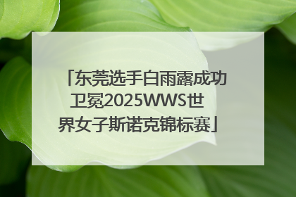 东莞选手白雨露成功卫冕2025WWS世界女子斯诺克锦标赛
