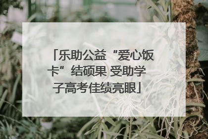 乐助公益“爱心饭卡”结硕果 受助学子高考佳绩亮眼