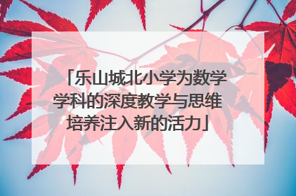 乐山城北小学为数学学科的深度教学与思维培养注入新的活力