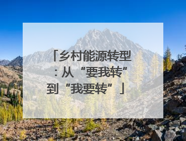 乡村能源转型：从“要我转”到“我要转”