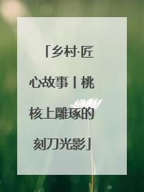 乡村·匠心故事丨桃核上雕琢的刻刀光影