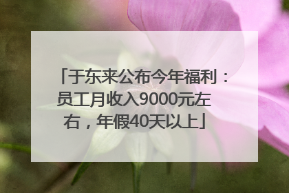 于东来公布今年福利：员工月收入9000元左右，年假40天以上