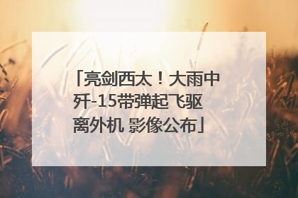 亮剑西太！大雨中歼-15带弹起飞驱离外机 影像公布