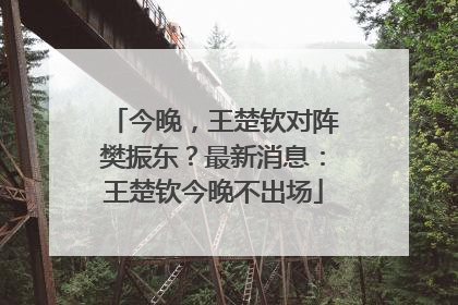 今晚，王楚钦对阵樊振东？最新消息：王楚钦今晚不出场