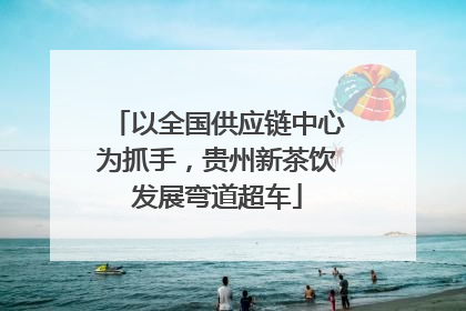以全国供应链中心为抓手，贵州新茶饮发展弯道超车