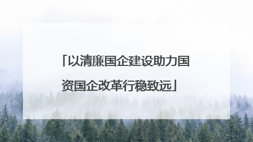 以清廉国企建设助力国资国企改革行稳致远