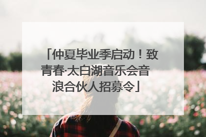 仲夏毕业季启动！致青春·太白湖音乐会音浪合伙人招募令