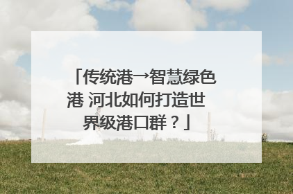 传统港→智慧绿色港 河北如何打造世界级港口群？