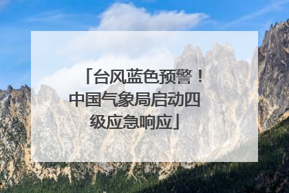 台风蓝色预警！中国气象局启动四级应急响应