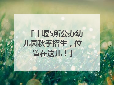 十堰5所公办幼儿园秋季招生，位置在这儿！