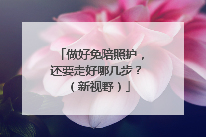 做好免陪照护，还要走好哪几步？（新视野）