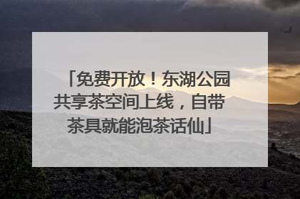 免费开放！东湖公园共享茶空间上线，自带茶具就能泡茶话仙