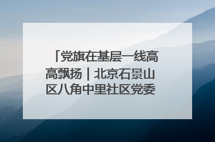党旗在基层一线高高飘扬｜北京石景山区八角中里社区党委：用脚步丈量民生