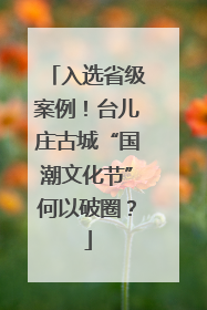 入选省级案例！台儿庄古城“国潮文化节”何以破圈？