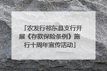 农发行祁东县支行开展《存款保险条例》施行十周年宣传活动