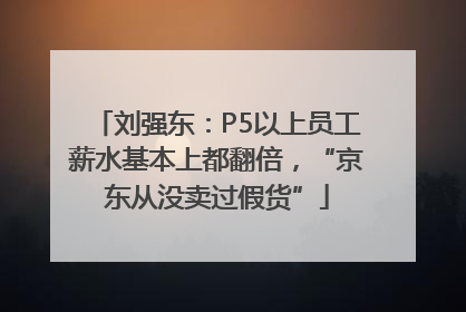 刘强东：P5以上员工薪水基本上都翻倍，“京东从没卖过假货”