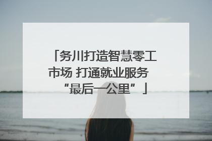 务川打造智慧零工市场 打通就业服务“最后一公里”
