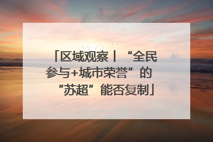 区域观察丨“全民参与+城市荣誉”的“苏超”能否复制
