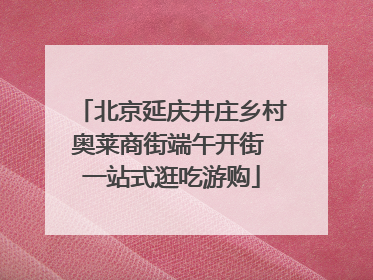 北京延庆井庄乡村奥莱商街端午开街 一站式逛吃游购