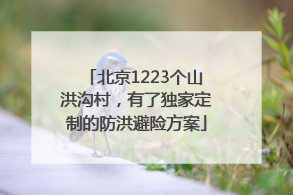 北京1223个山洪沟村，有了独家定制的防洪避险方案