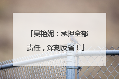 吴艳妮：承担全部责任，深刻反省！