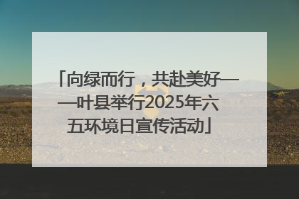 向绿而行，共赴美好——叶县举行2025年六五环境日宣传活动